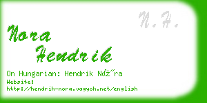 nora hendrik business card